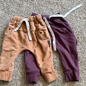 Little Bipsy Kids Joggers - Tan and Purple